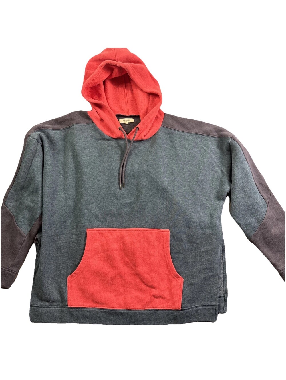 Madewell Colorblock Hoodie Sweatshirt Pullover Womens L Spring Layering Cozy